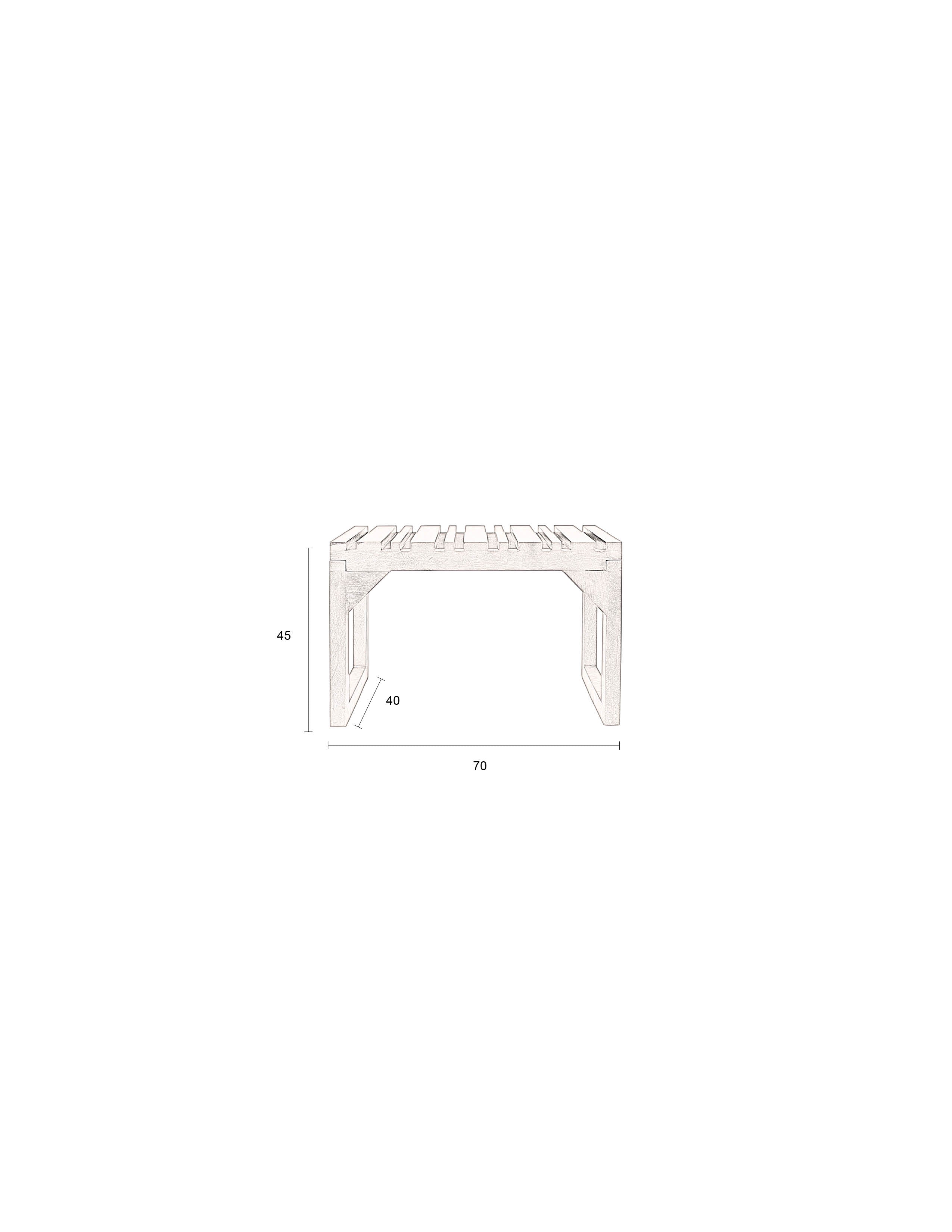 Dutchbone Yeskub Walnut Brown Wood Bench